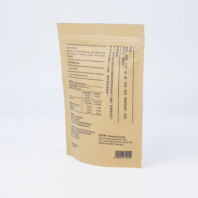 Алюминиевая фольга Zipper Top Stand Up Pouch With Heat Seal Kraft Paper PET PE Пластик для упаковки продуктов питания
