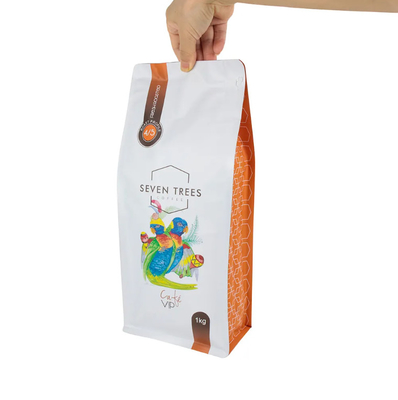 Customized LOGO Printing Flat Bottom Pouch Gusset Eight Side Seal Pet Food Bag Rice Cookie Dry Goods Food Plastic Bag For Coffee Продукты питания для домашних животных Продукты питания для домашних животных