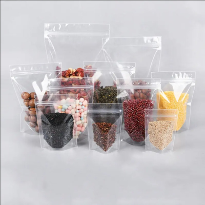 Пищевые Ziplock Прозрачный настройка печать Стоять вверх Pouch Zip Lock упаковка Пластиковый прозрачный пакет с молнией