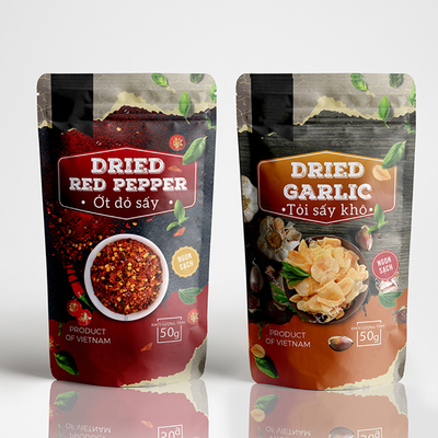 Пакет для упаковки специй Пластиковая упаковка Приправы Паприка Продовольственная упаковка Пакет с запечатанной резьбой