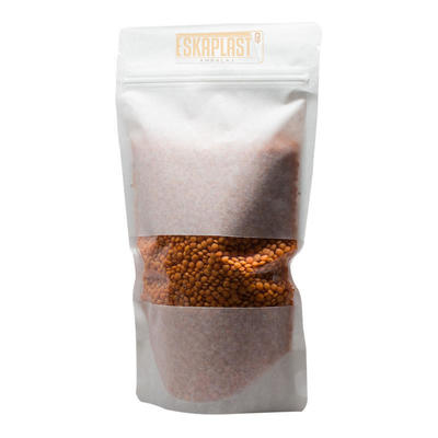 Белая сумка из коровьей кожи (стоячий пакет) с маленьким окошком, молния с индивидуальной печатью, стоячий пакет из крафт-бумаги / пакет для упаковки пищевых продуктов