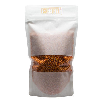 Белая сумка из коровьей кожи (стоячий пакет) с маленьким окошком, молния с индивидуальной печатью, стоячий пакет из крафт-бумаги / пакет для упаковки пищевых продуктов