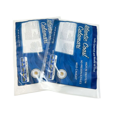 Заказ напечатанный логотип мешки с горячим уплотнением мешки с тремя сторонами замороженная упаковка продуктов питания пластиковые вакуумные мешки мясные упаковки с окном