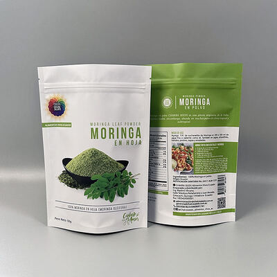 Перезамыкаемые рюкзаки для упаковки пищевых продуктов с резьбой Стоять вверх Пакет на заказ Пакет с порошком специй Пластмассовый пакет