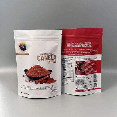 Перезамыкаемые рюкзаки для упаковки пищевых продуктов с резьбой Стоять вверх Пакет на заказ Пакет с порошком специй Пластмассовый пакет