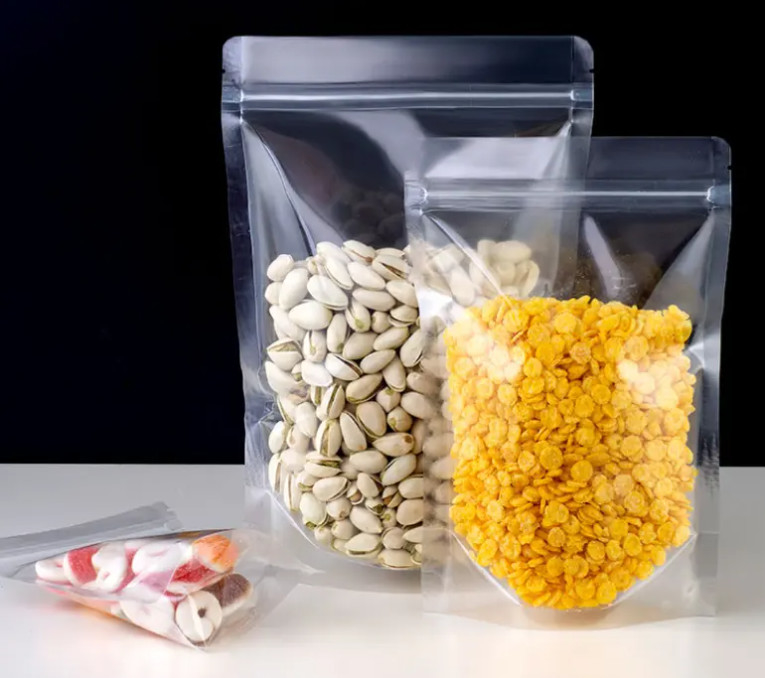 ПЭТ Прозрачный Zip Lock Пластиковые пакеты Mylar Bag Ziplock Стоять Пищевые Специи Порошок упаковки